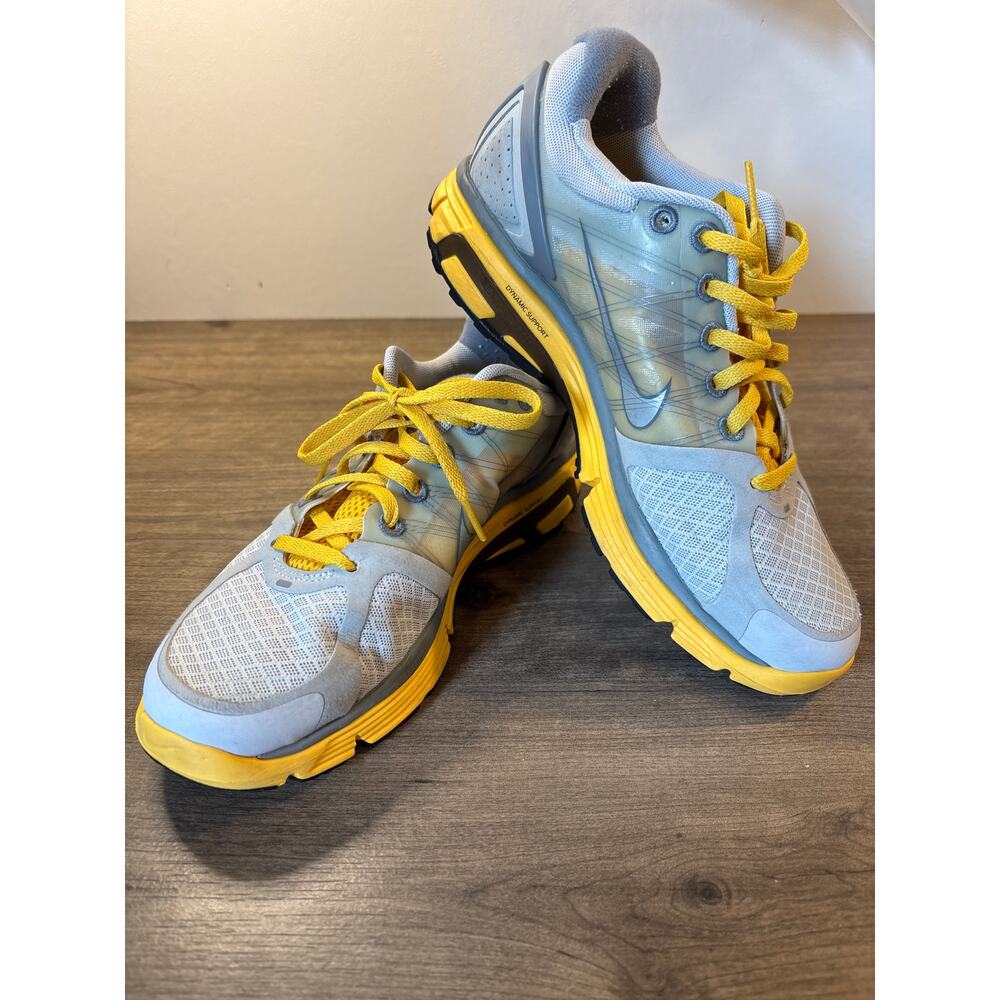 Womens LunarGlide 2010 Nike LiveStrong Running Shoes Gray Yellow 408921-007 7.5